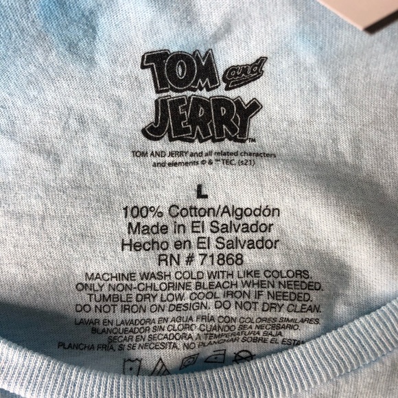 Tom and Jerry Tie Dye Tee Shirt Blue/Gray - Picture 7 of 7